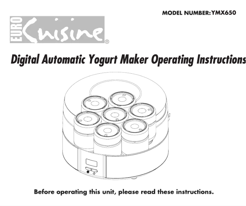 First page image of the manual for YMX650