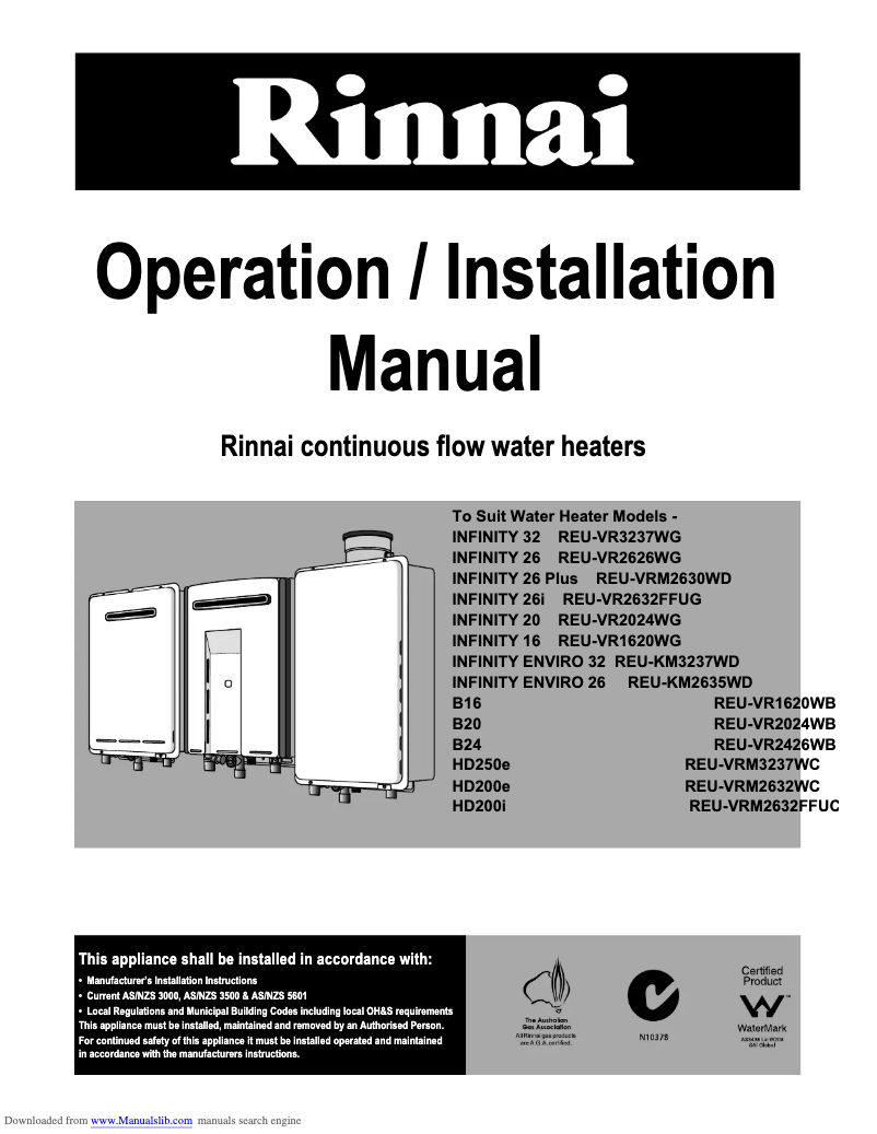 First page image of the manual for Infinity 32