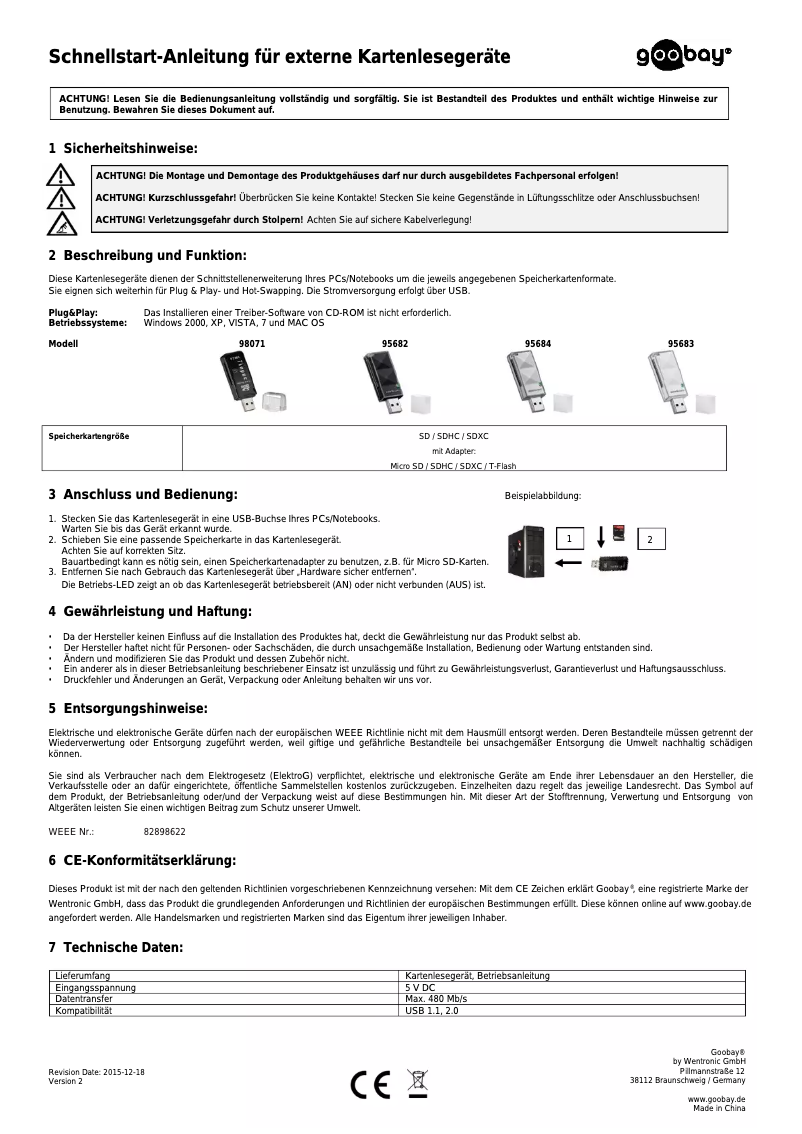Page 1 of the manual User Manual Goobay 95683
