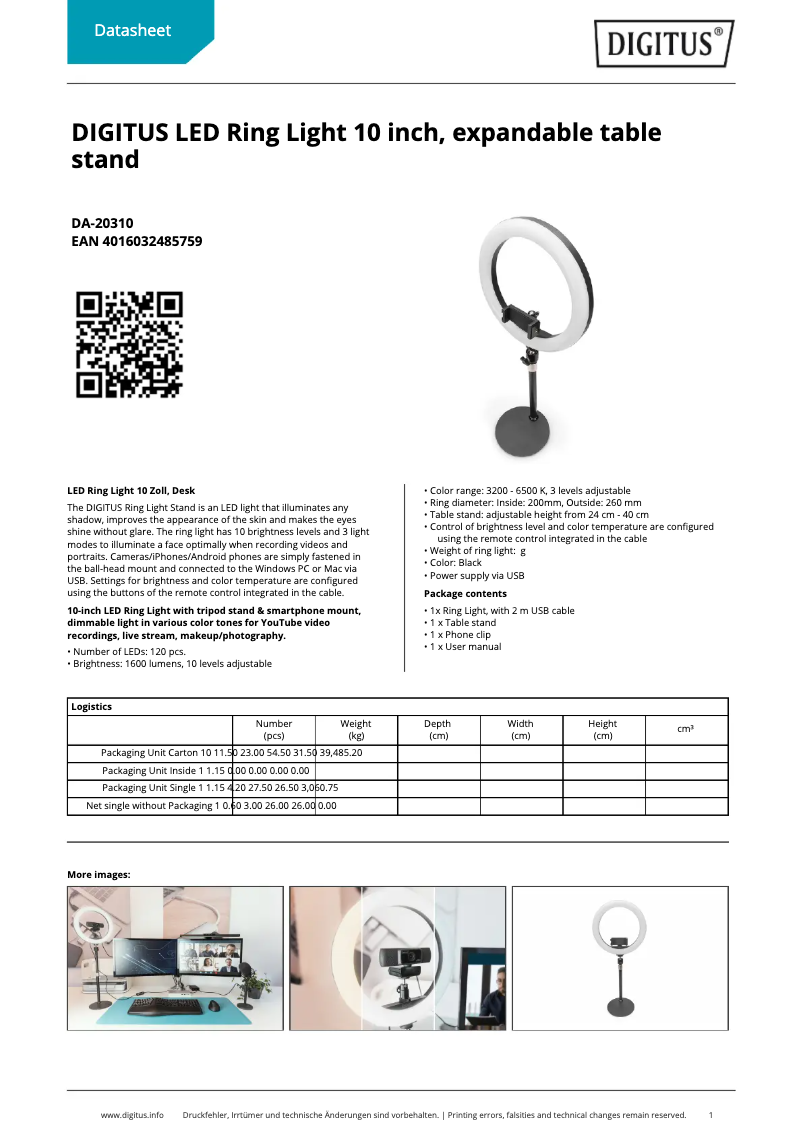 First page image of the manual for DA-20310