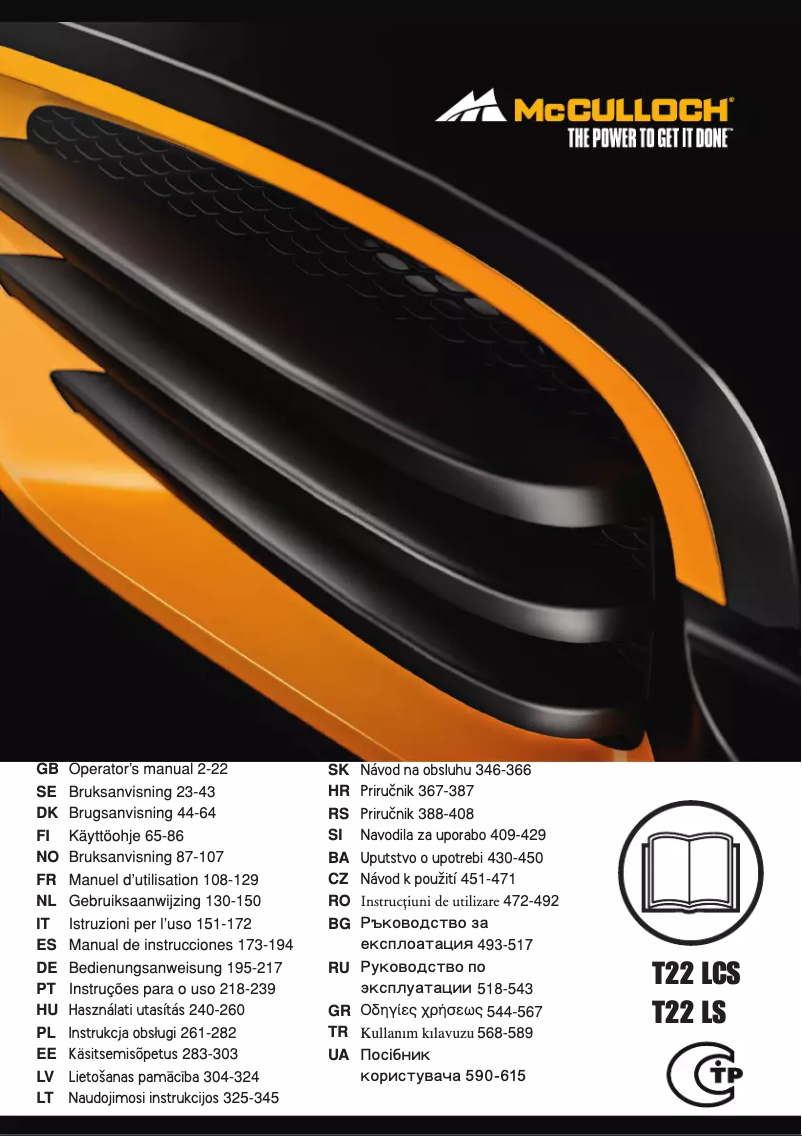 Page 1 of the manual User Manual McCulloch T22 LS