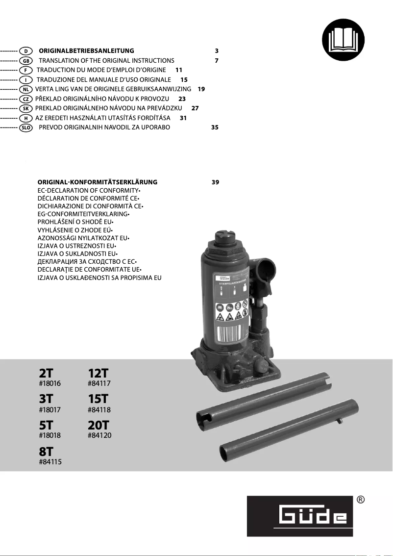 Page 1 of the manual User Manual Güde 20T