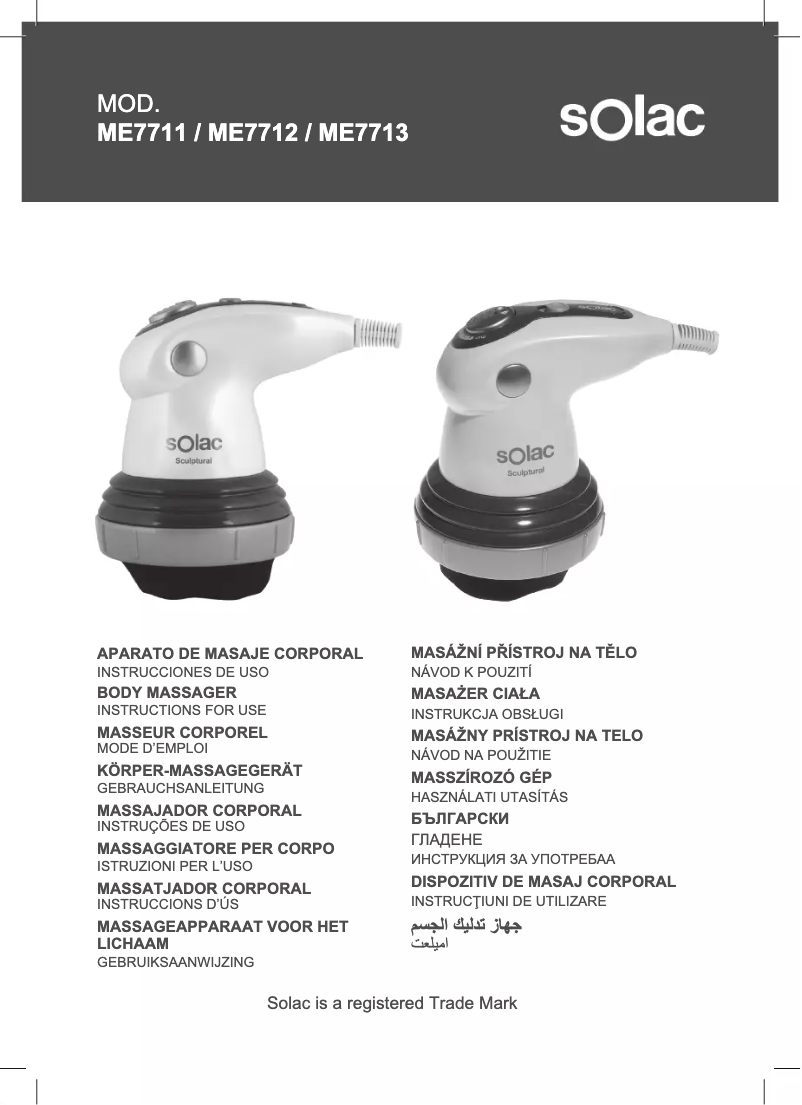 Page 1 of the manual User Manual Solac Sculptural ME771