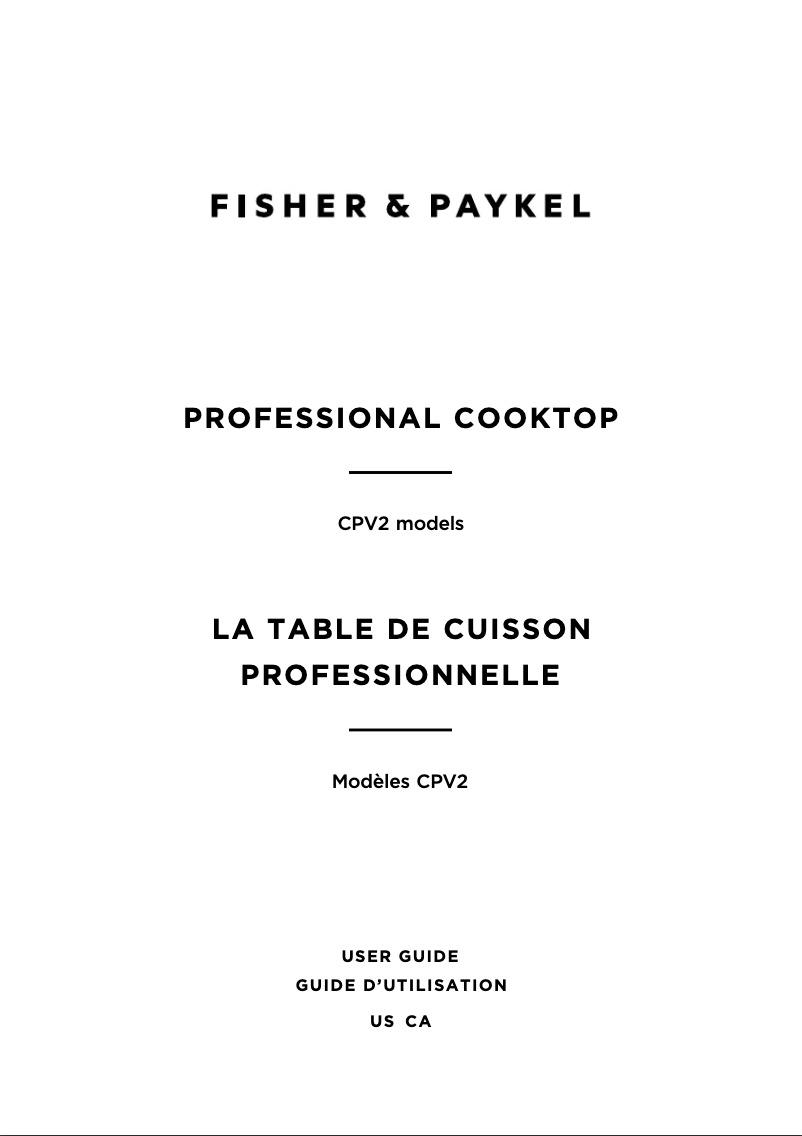 Page 1 of the manual User Manual Fisher & Paykel CPV2-485GDN