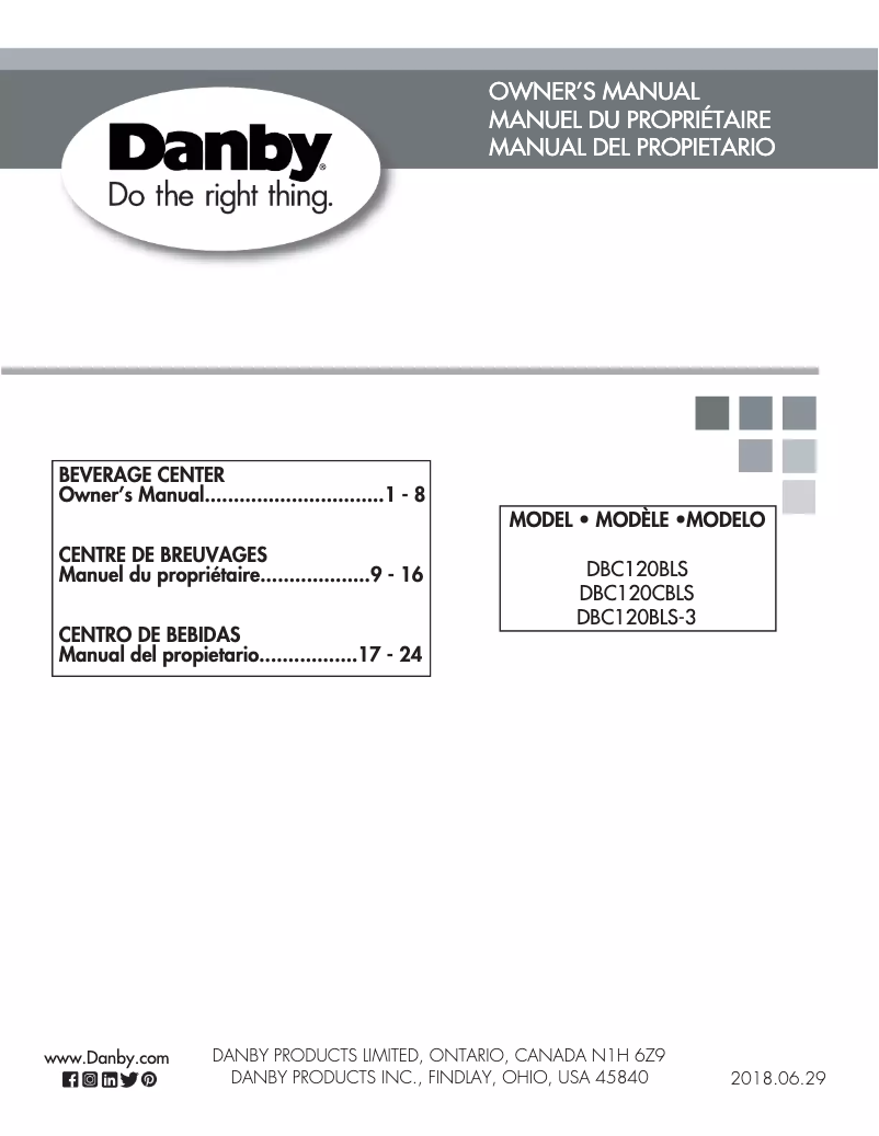 Page 1 of the manual User Manual Danby DBC120BLS