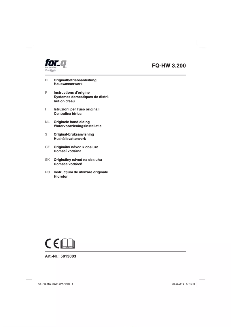First page image of the manual for FQ-HW 3.200