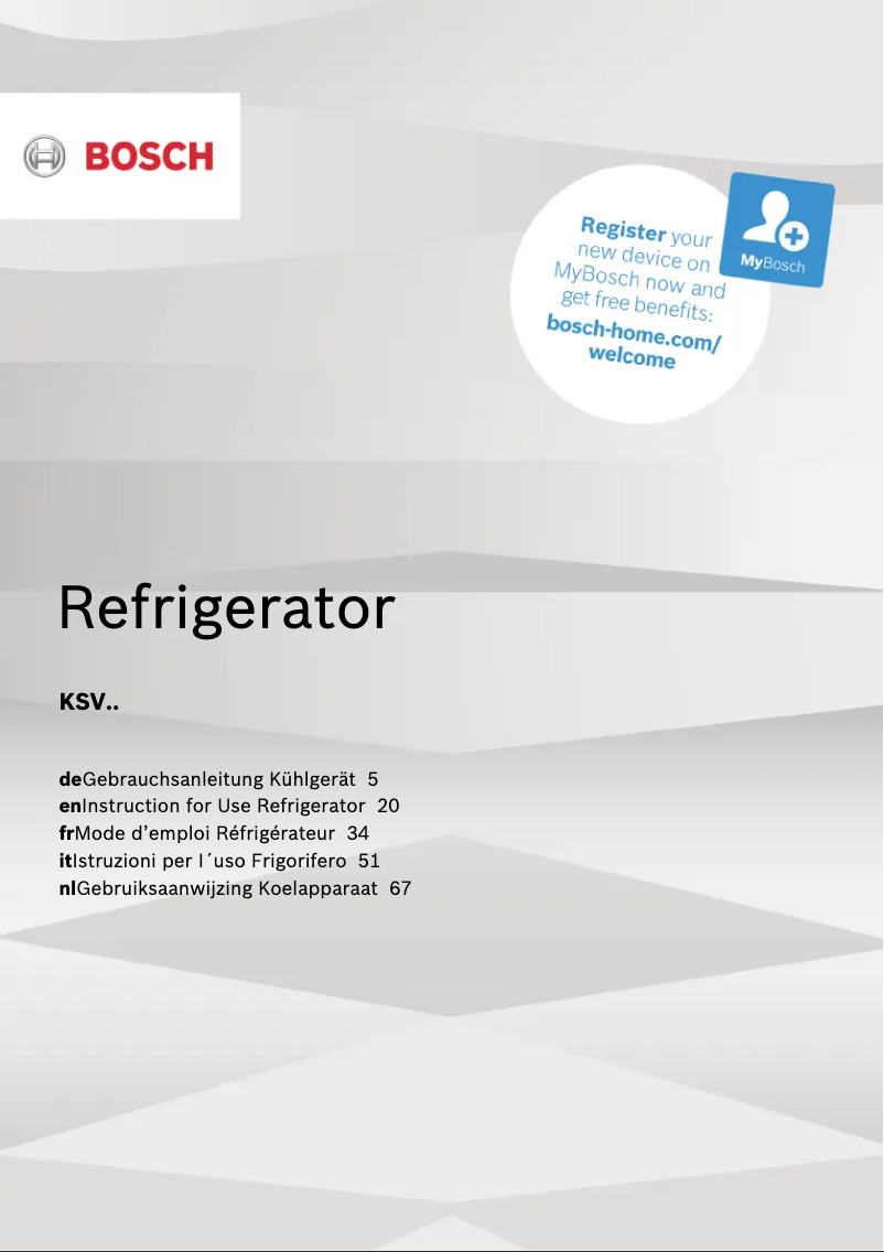 First page image of the manual for KSV29VWEP