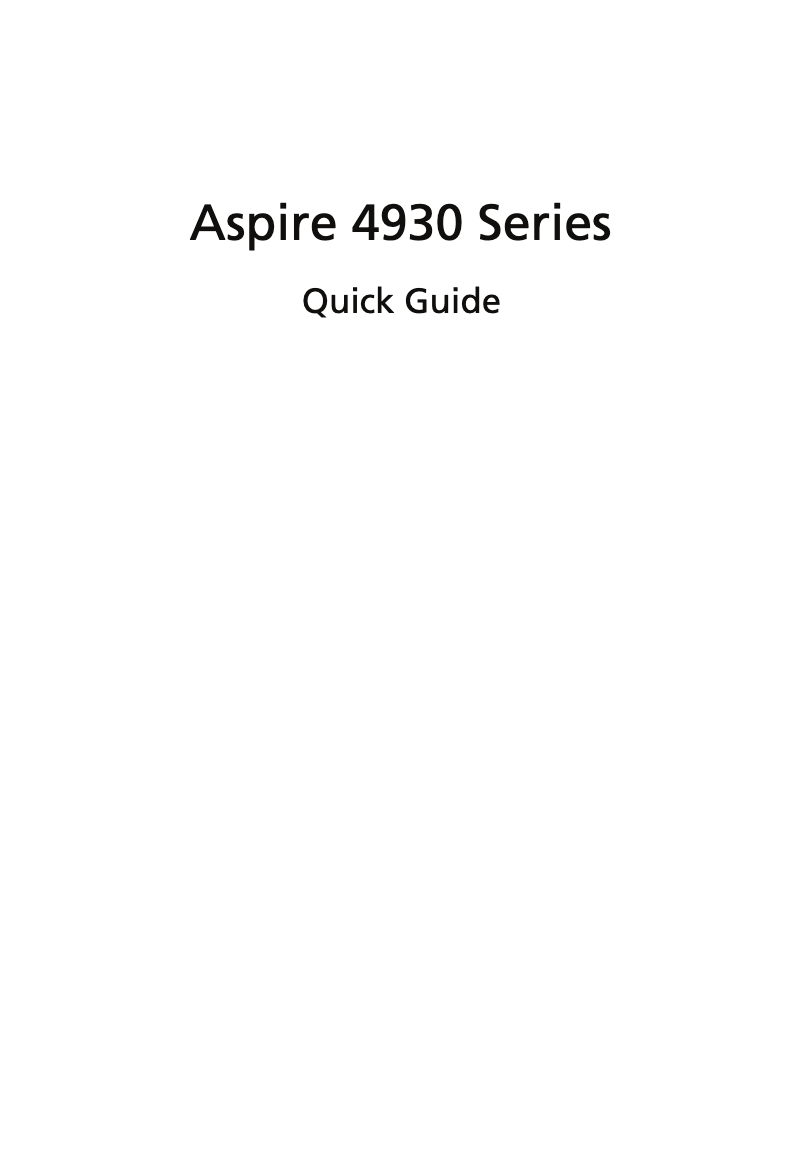 Page 1 of the manual User Manual Acer Aspire AS4930G