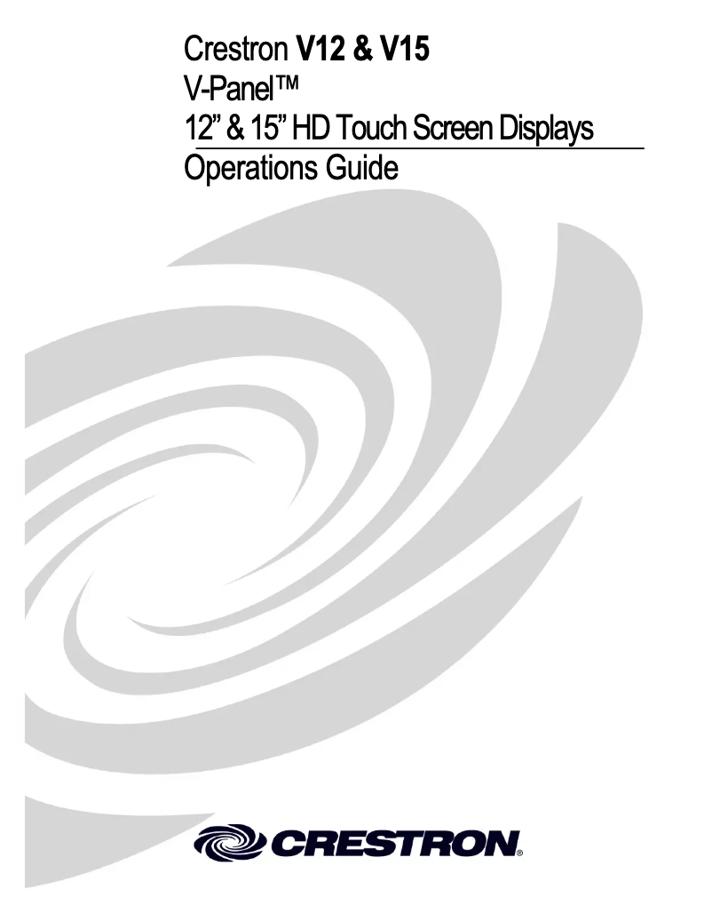 Image de la première page du manuel de l'appareil V-Panel V15