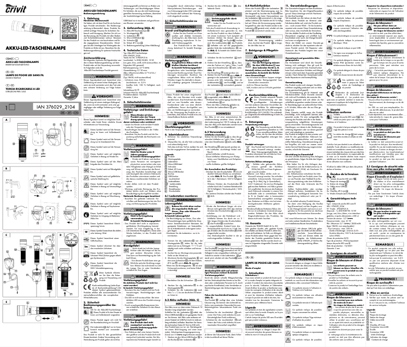 Page 1 of the manual User Manual Crivit IAN 376029