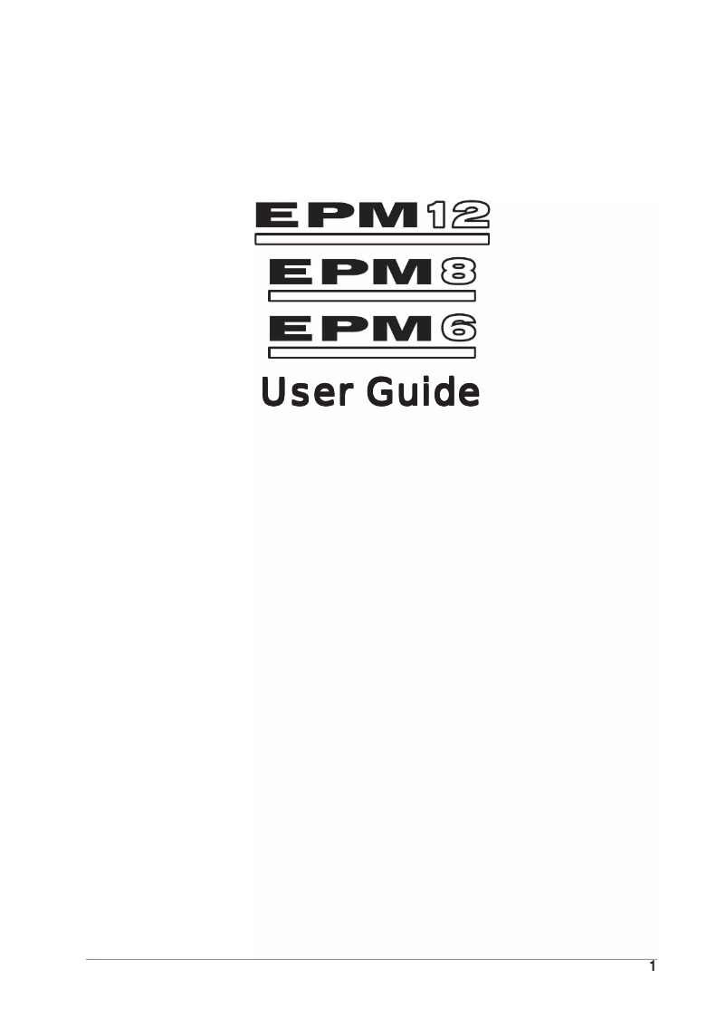 Page 1 of the manual User Manual Soundcraft EPM 12