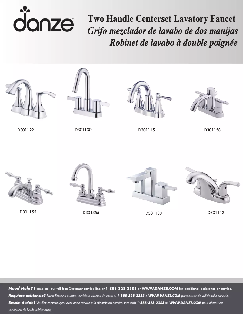 Page 1 de la notice Manuel utilisateur Danze D301130