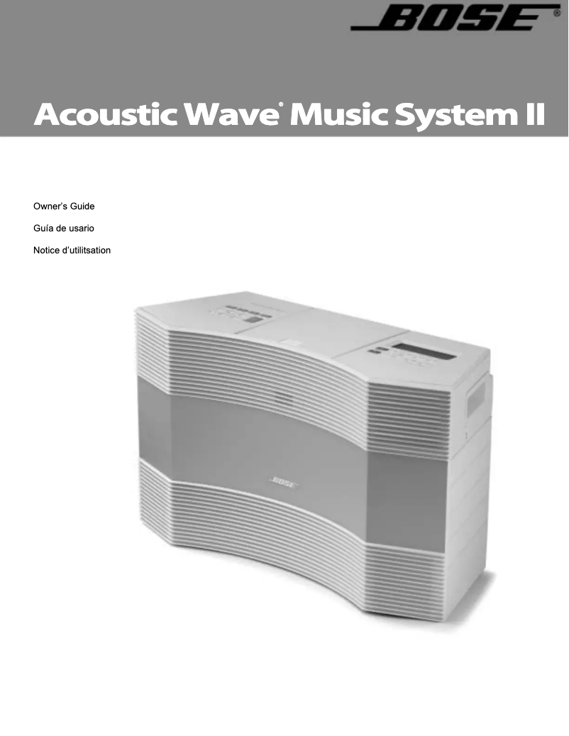 Page 1 of the manual User Manual Bose Wave Music System II