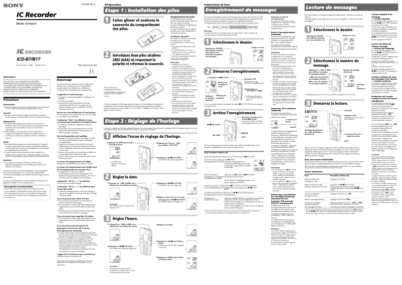 First page image of the manual for ICD-B17