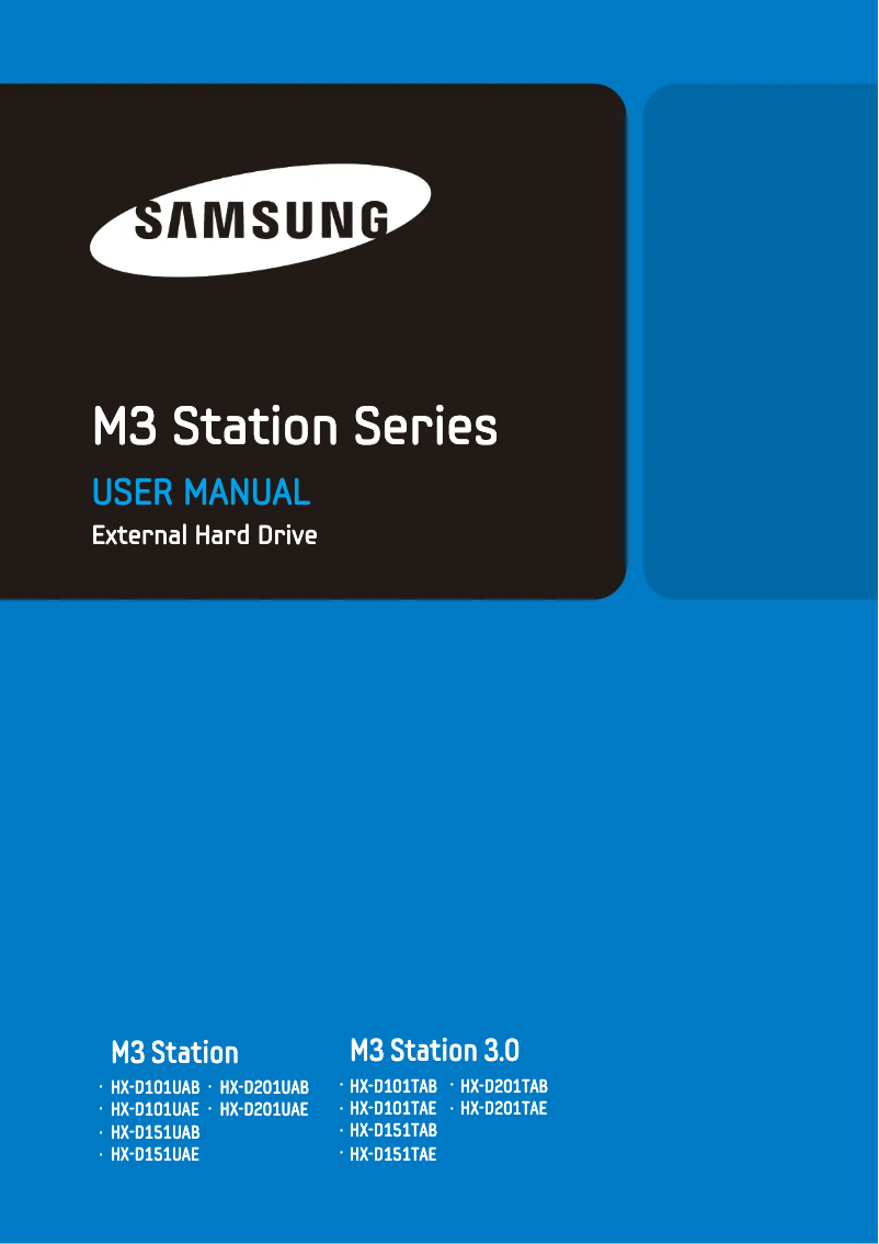 Page 1 of the manual User Manual Samsung M3 Station 3.0
