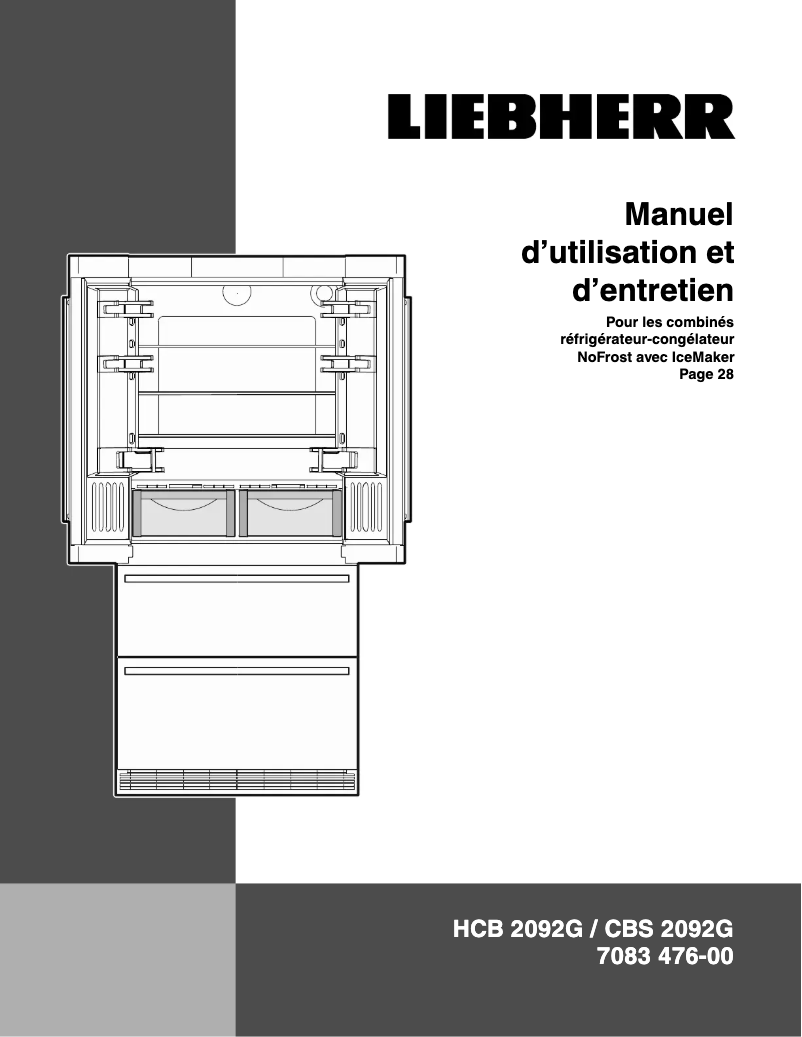 Page 1 of the manual User Manual Liebherr CBS 2092G