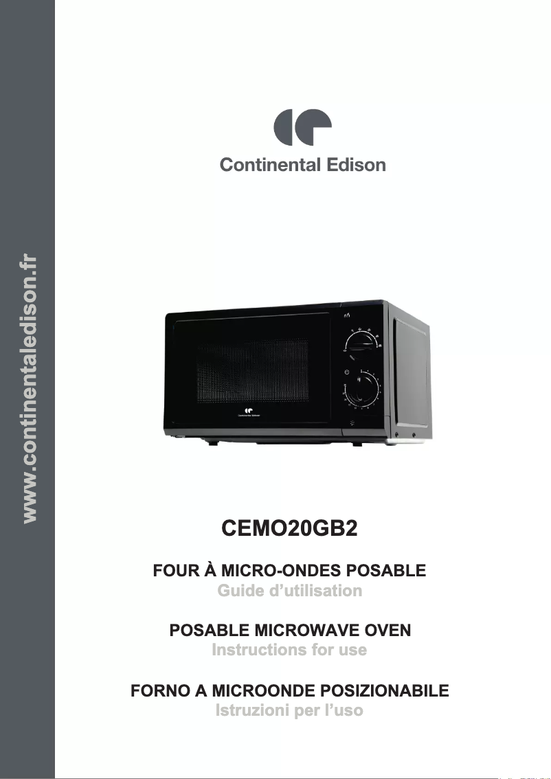 Page 1 of the manual User Manual Continental Edison CEMO20GB2