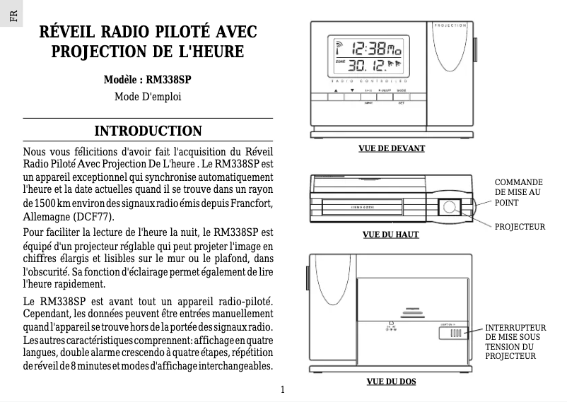 Page 1 of the manual User Manual Oregon Scientific RM318P