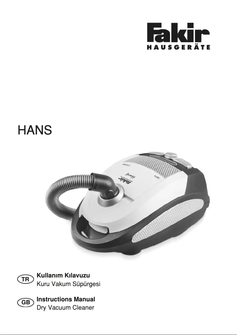 First page image of the manual for Hans