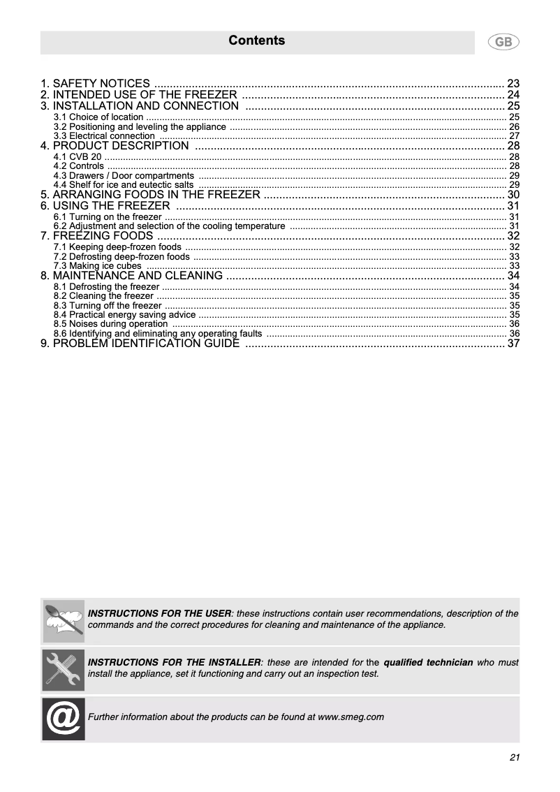 First page image of the manual for CVB 20