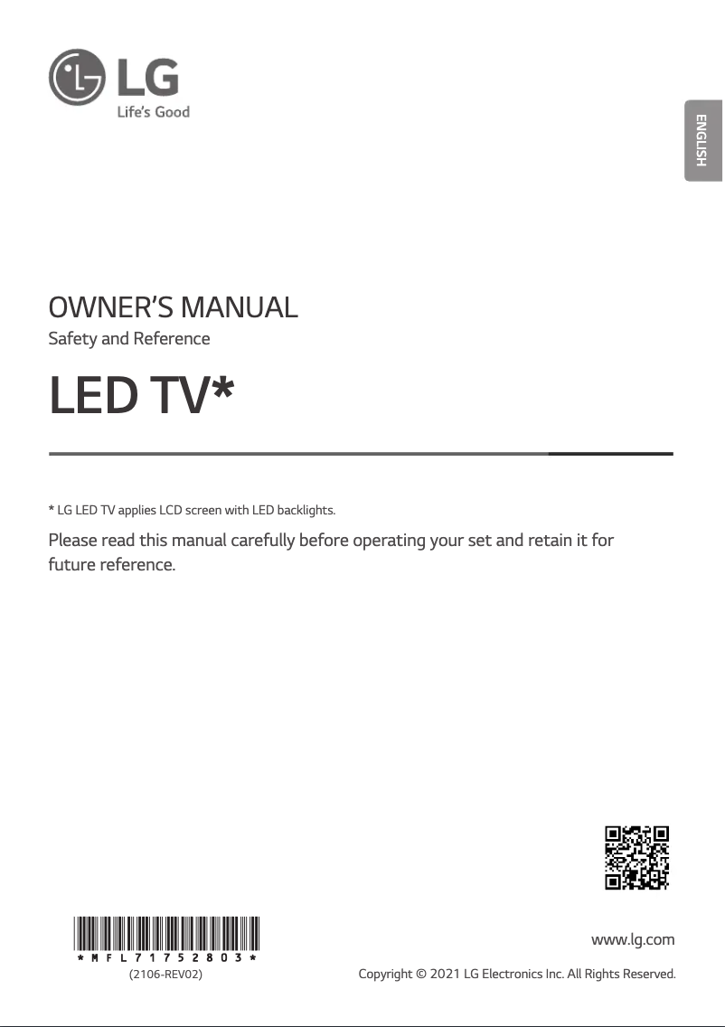 First page image of the manual for 75UP81003LA