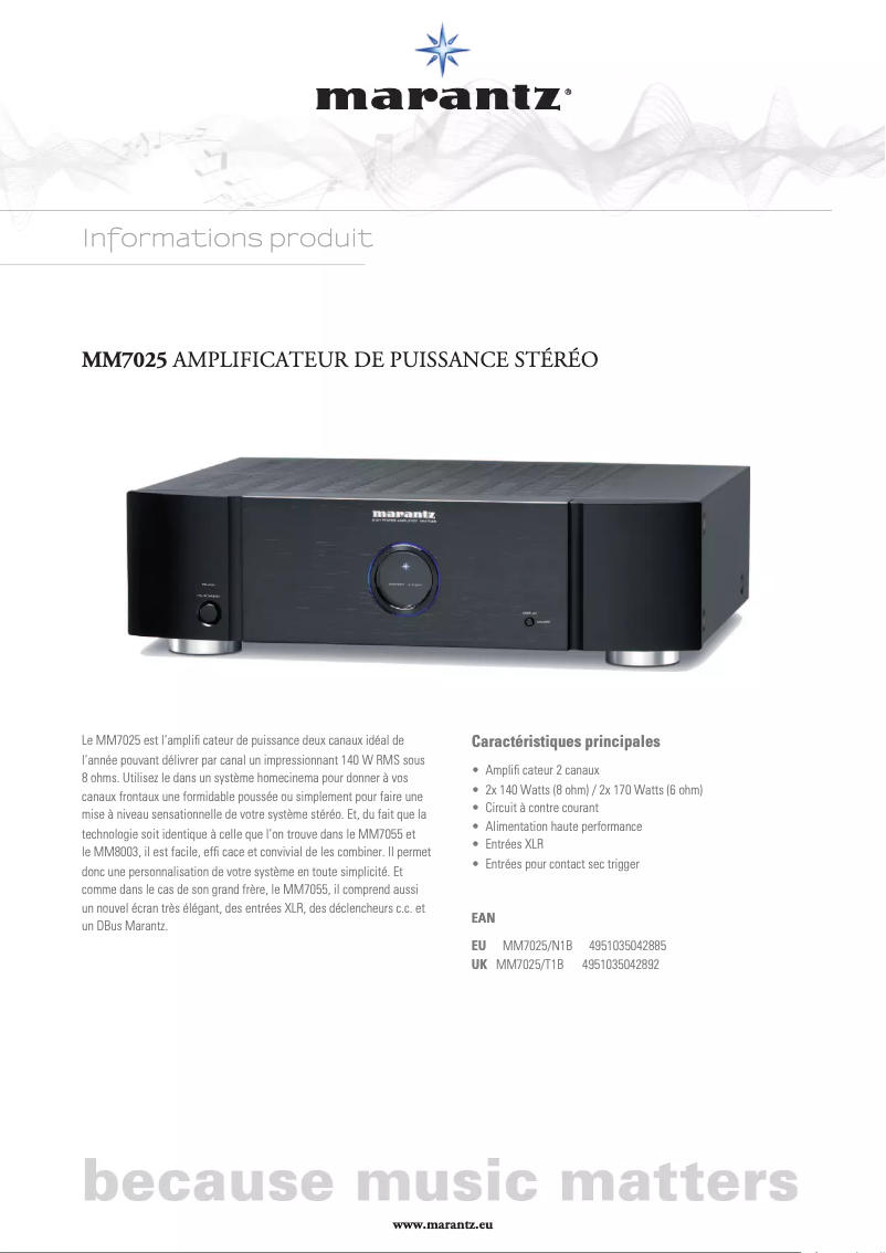 First page image of the manual for MM7025