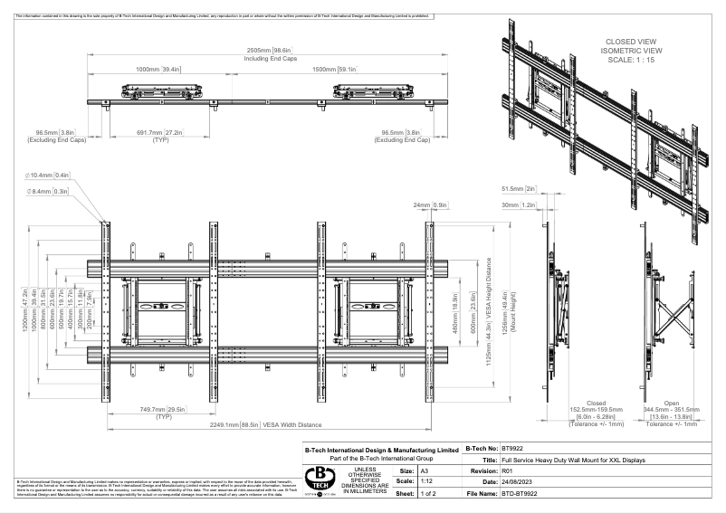 First page image of the manual for BT9922