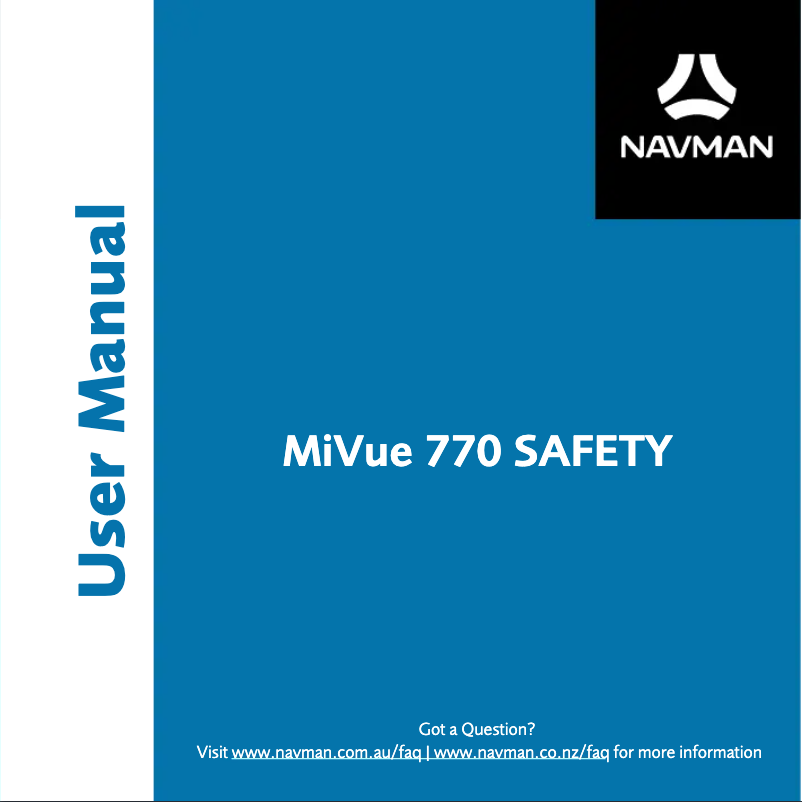 First page image of the manual for MiVue 770 SAFETY