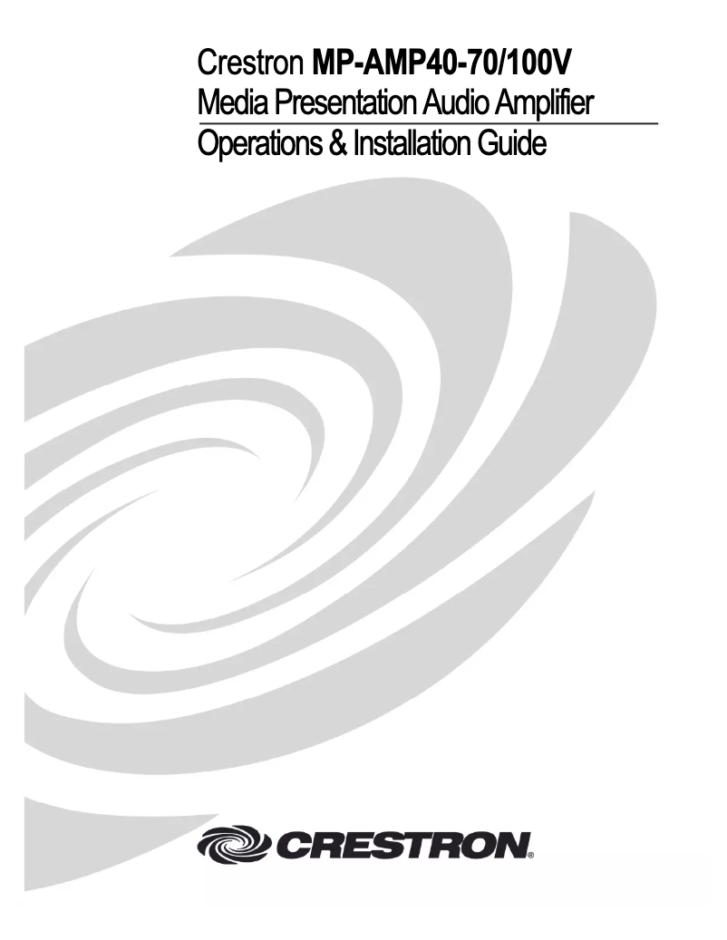 Image de la première page du manuel de l'appareil MP-AMP40-70V