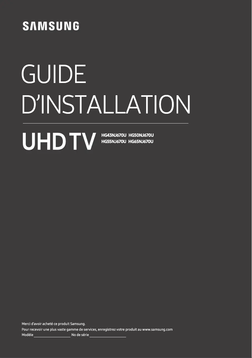 Page 1 of the manual User Manual Samsung HG65NJ670UF