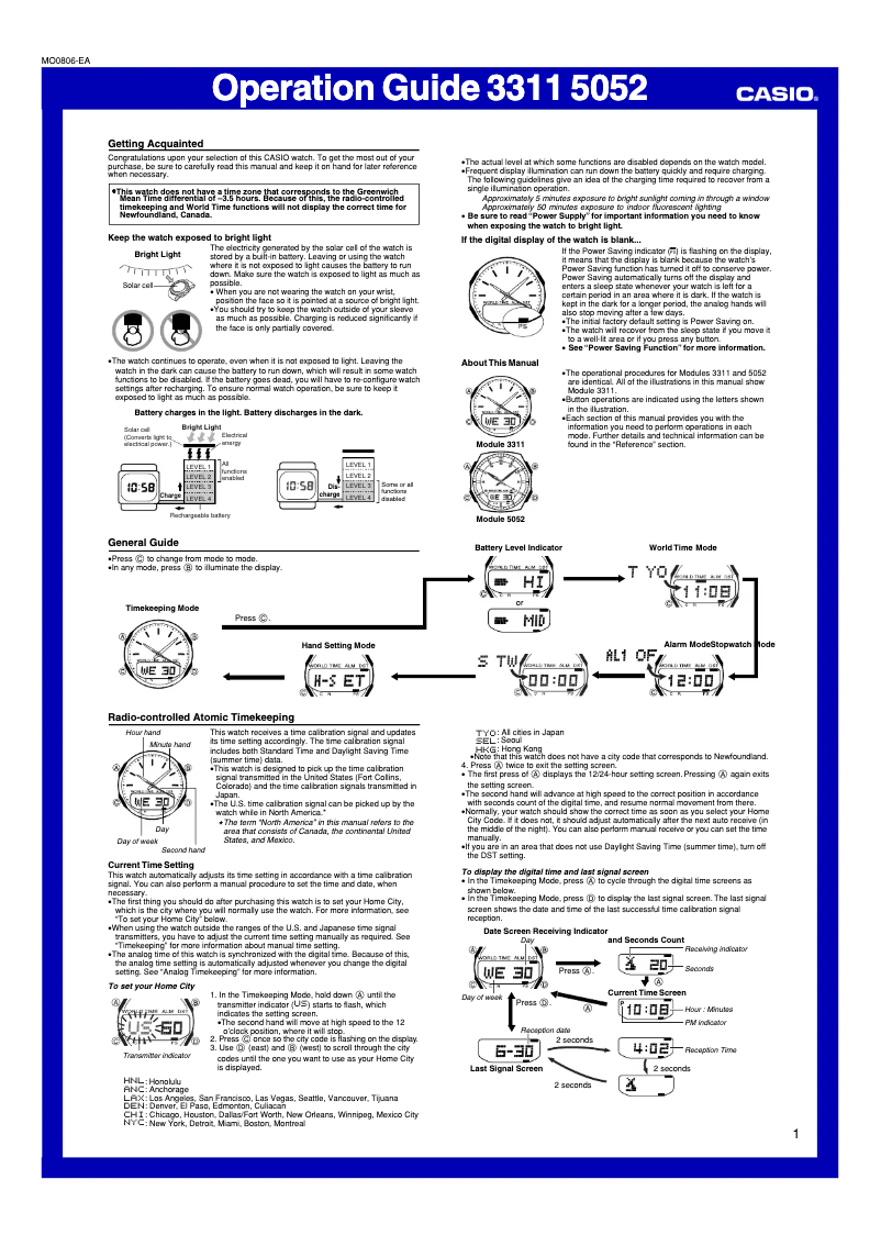 First page image of the manual for WVA470DJ-1A