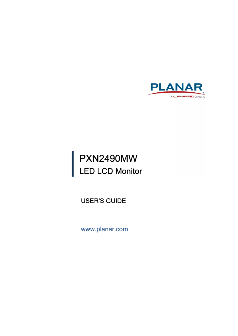 First page image of the manual for PXN2490MW