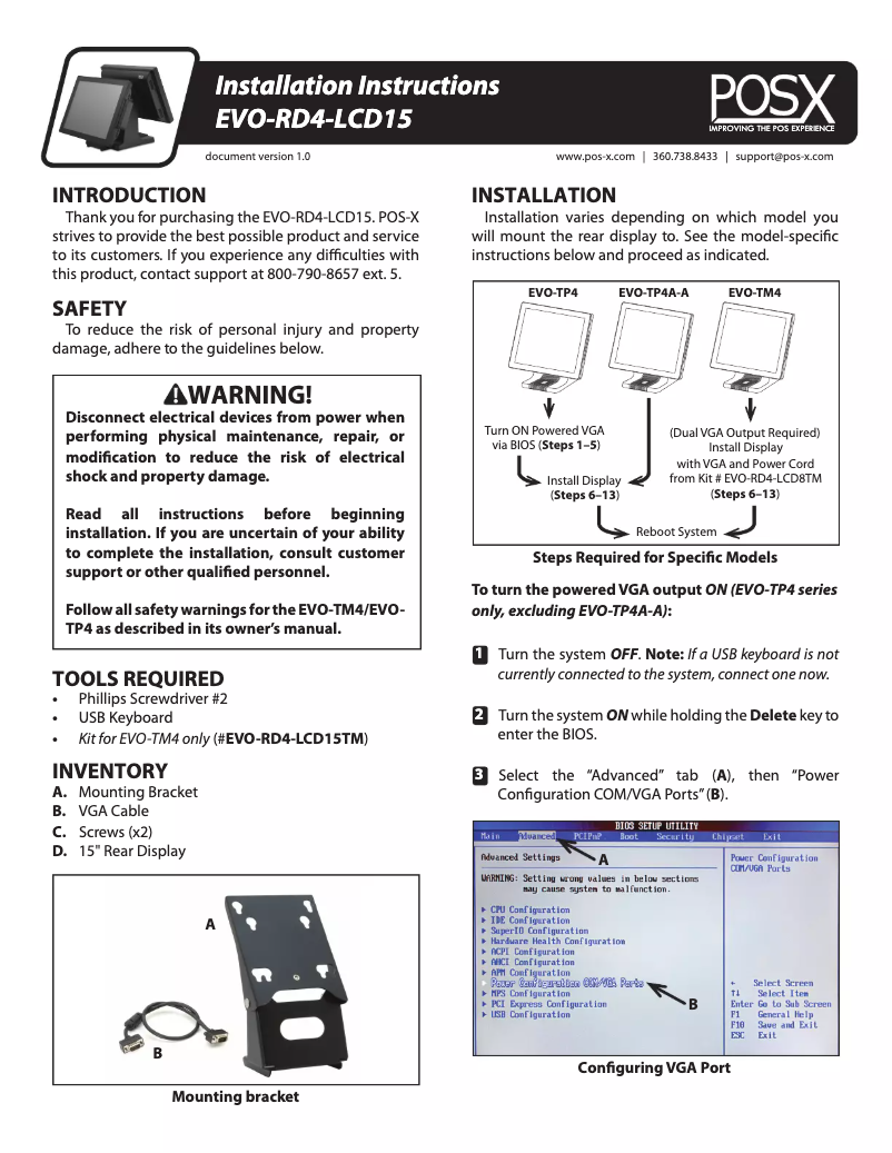 Image de la première page du manuel de l'appareil EVO-RD4-LCD15