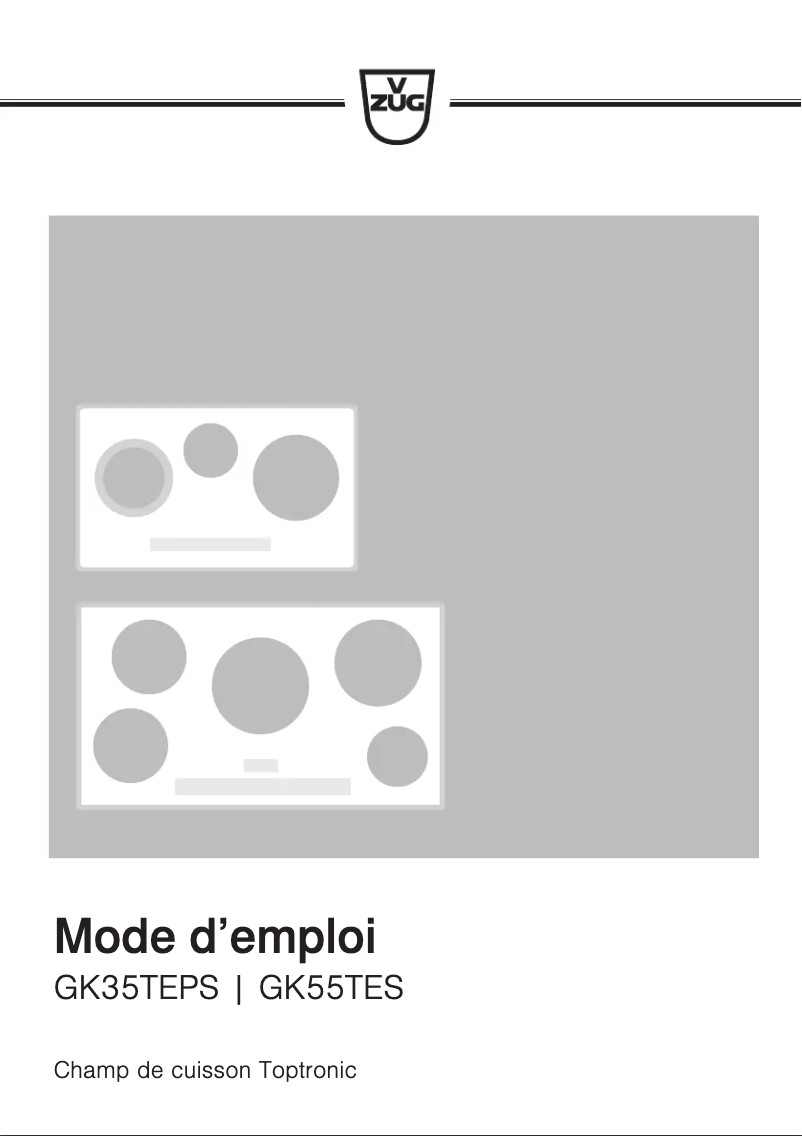 Page 1 of the manual User Manual V-Zug GK55TES