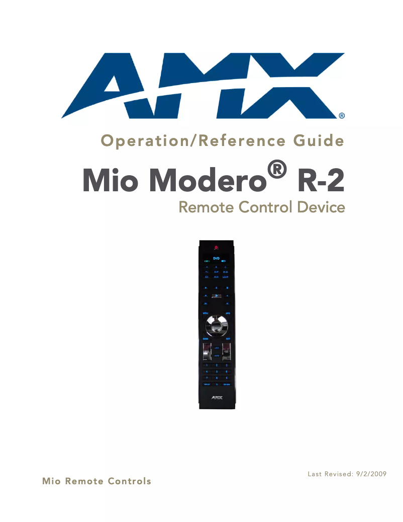 Page 1 of the manual User Manual AMX Mio Modero R-2