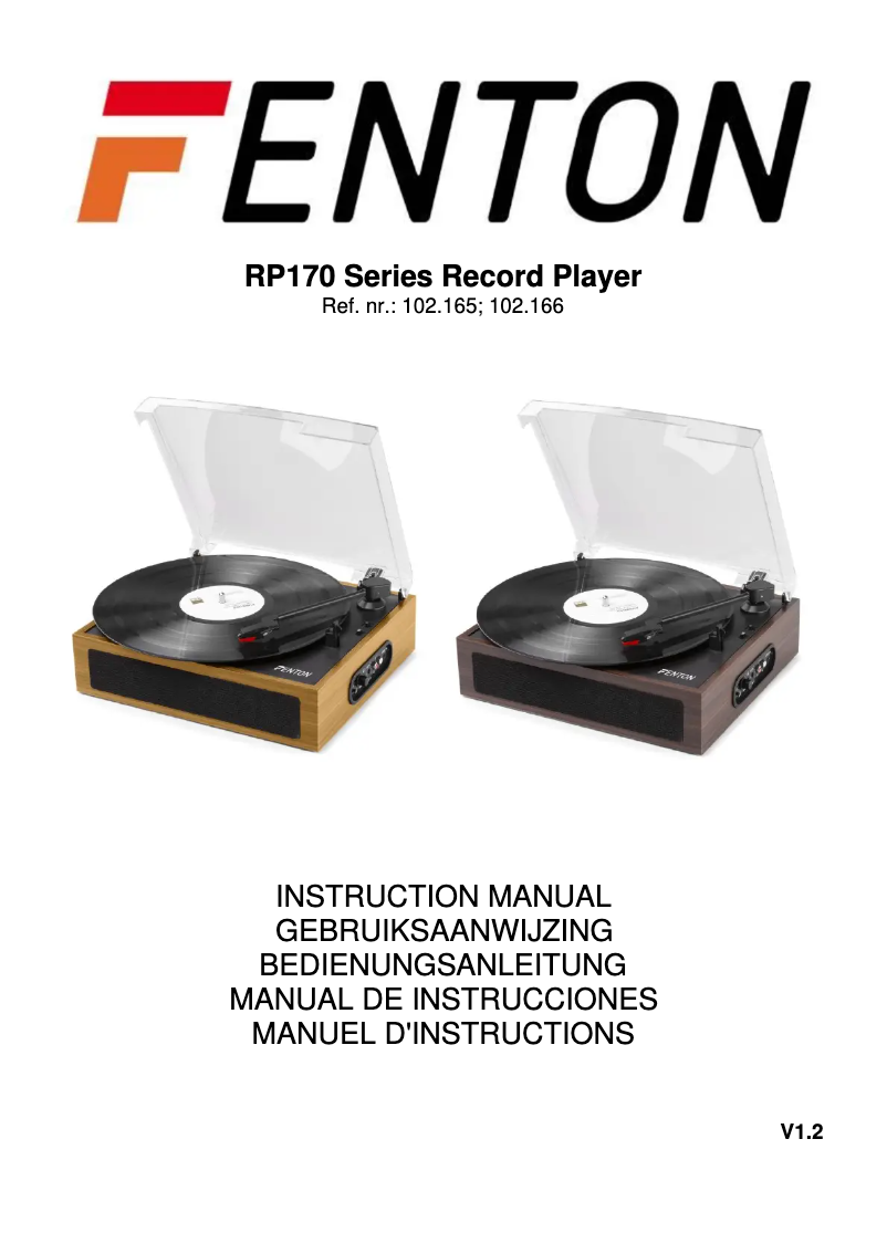 First page image of the manual for RP170D