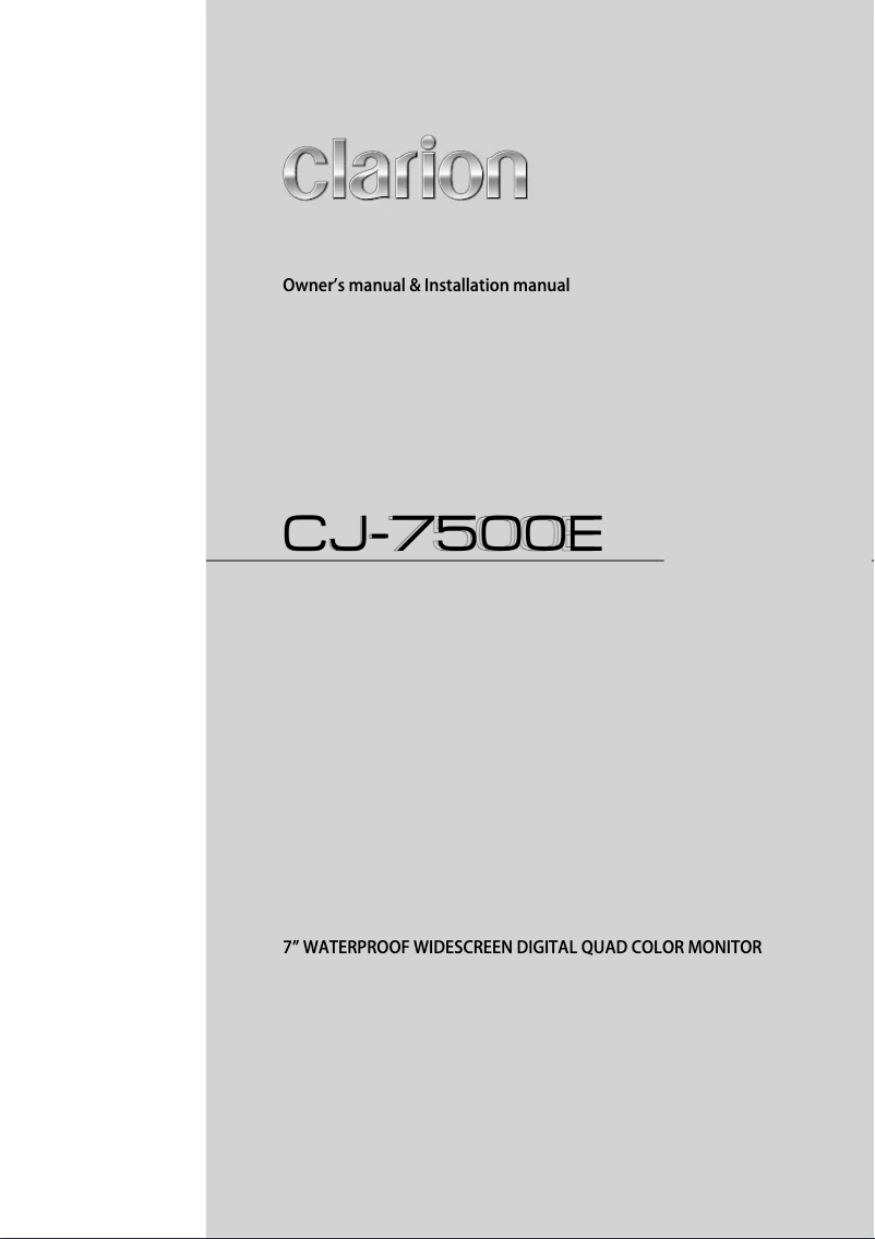 Image de la première page du manuel de l'appareil CJ-7500E