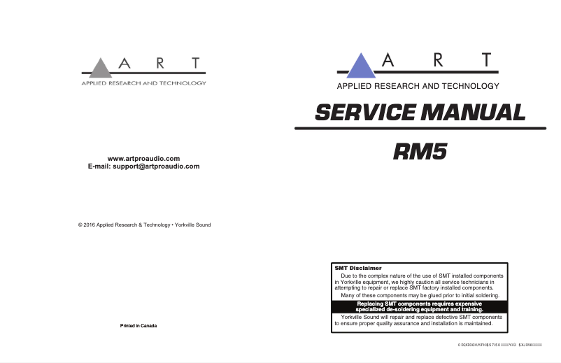 First page image of the manual for RM5