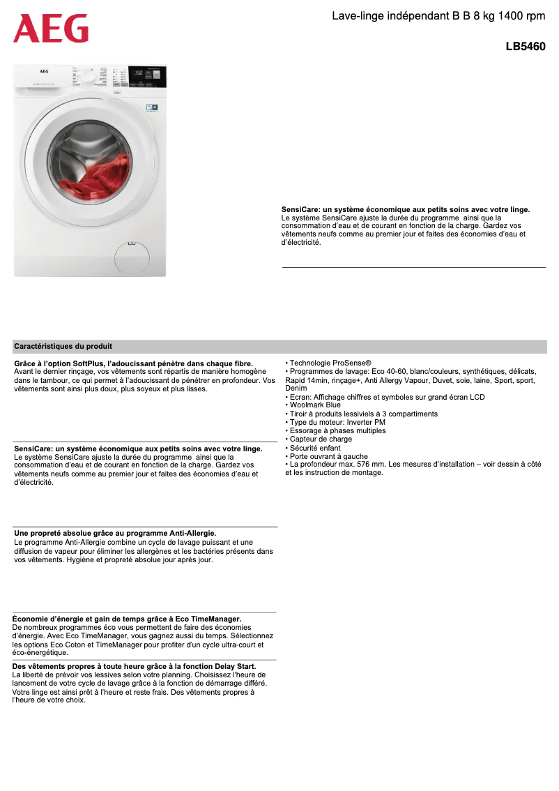 First page image of the manual for LB5460