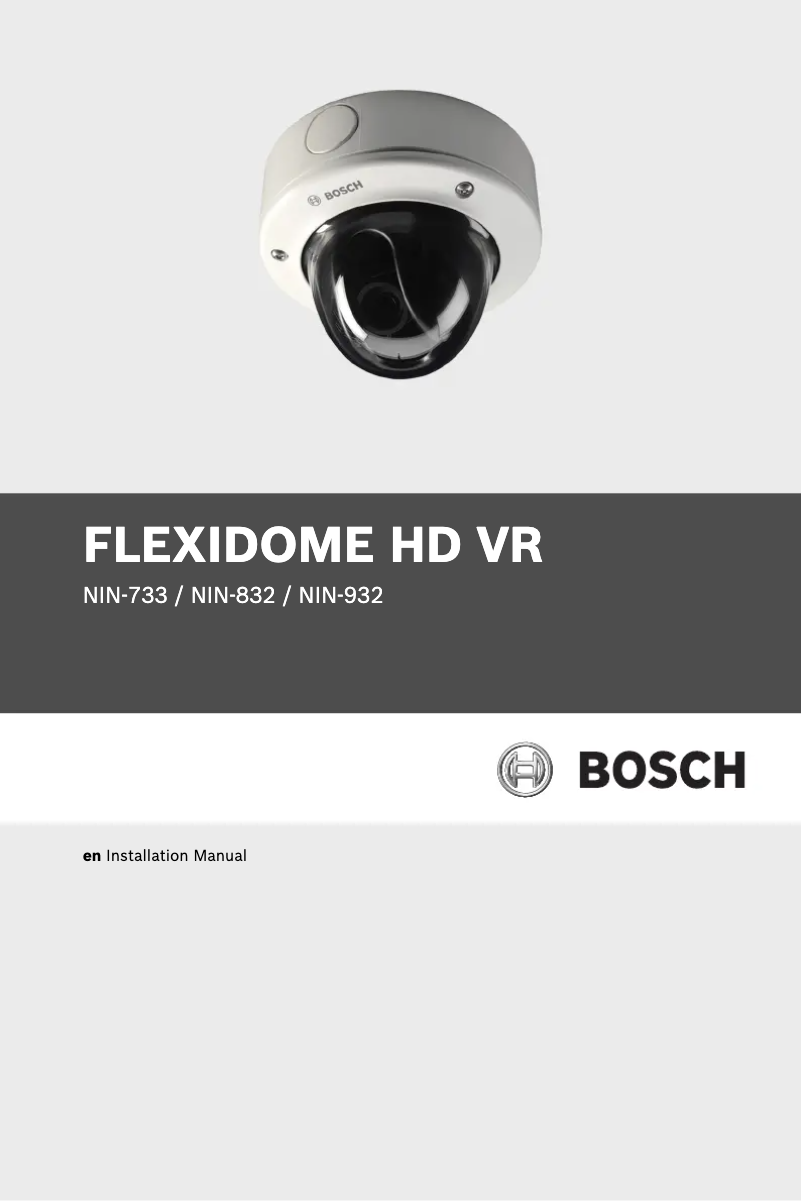 First page image of the manual for FLEXIDOME IP dynamic 7000 VR