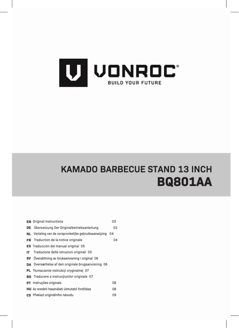 First page image of the manual for BQ801AA