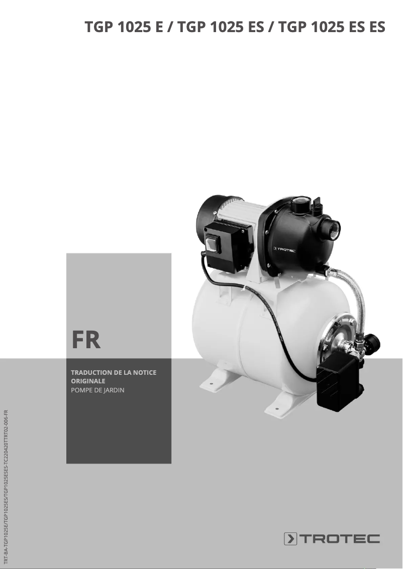 First page image of the manual for TGP 1025 ES