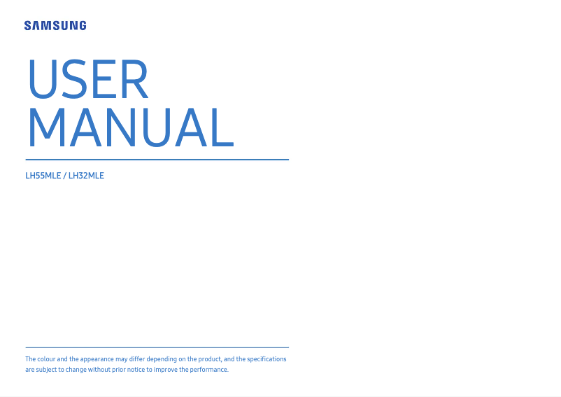 First page image of the manual for LH55MLE