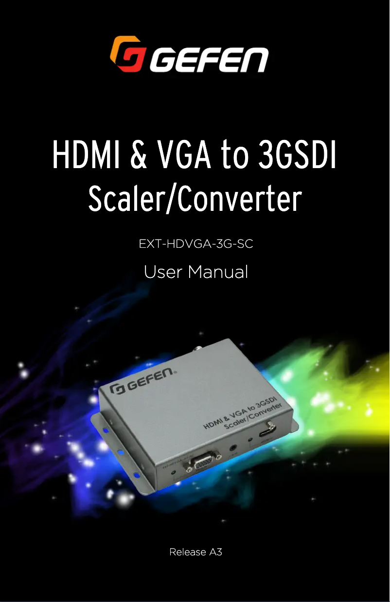 Page 1 of the manual User Manual Gefen EXT-HDVGA-3G-SC