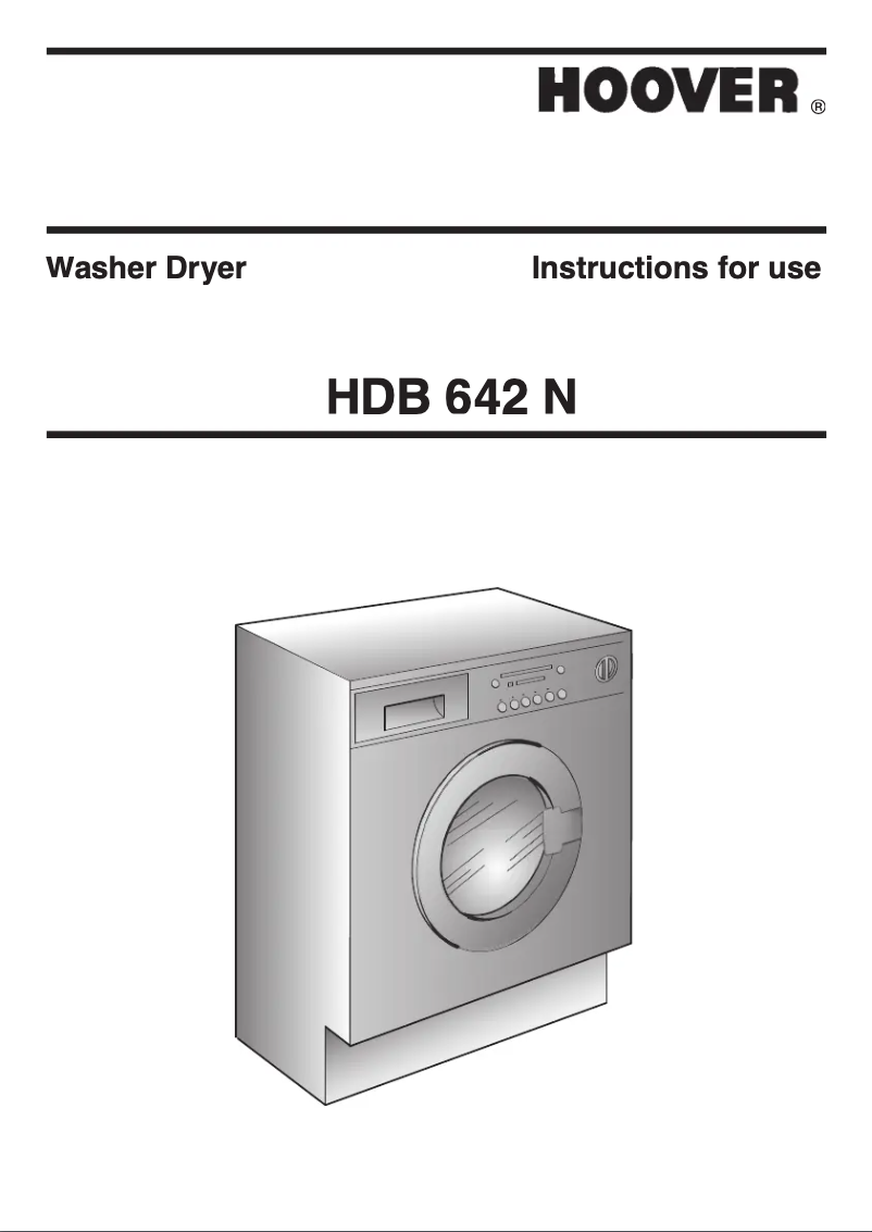 Page 1 of the manual User Manual Hoover HDB 642N-80