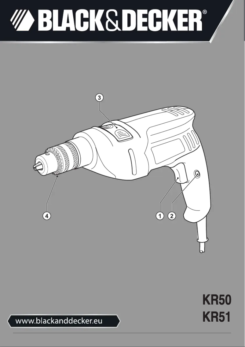 Page 1 of the manual User Manual Black & Decker KR50