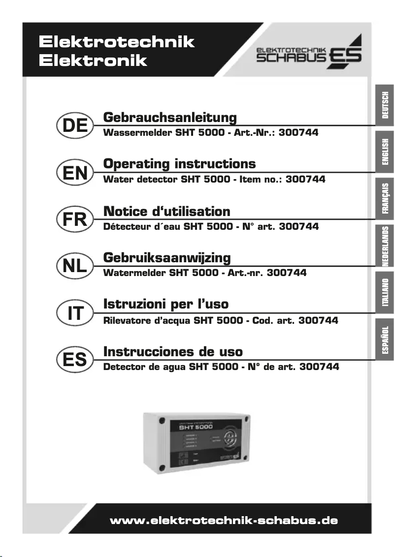 Page 1 of the manual User Manual Schabus SHT 5000