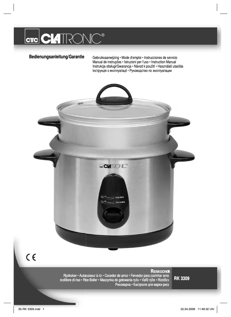 Page 1 of the manual User Manual Clatronic RK 3309