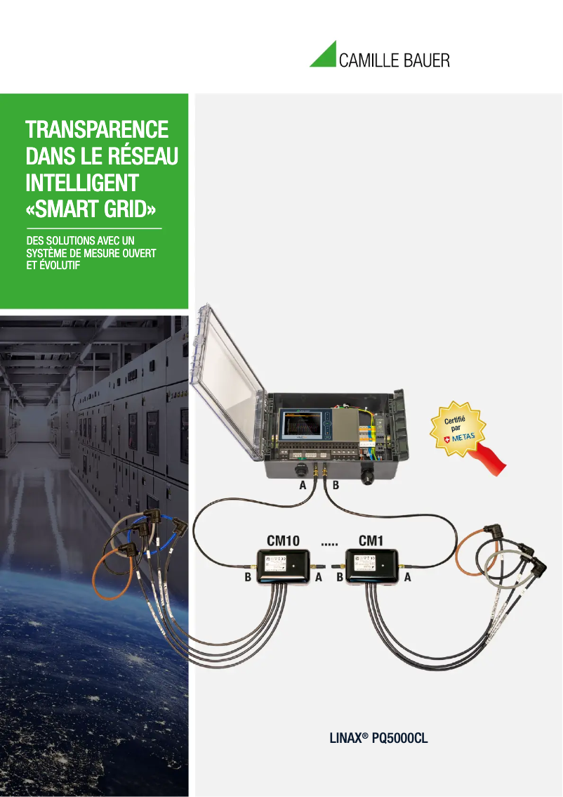 Page 1 of the manual Brochure Camille Bauer LINAX PQ5000-CURRENT LINK