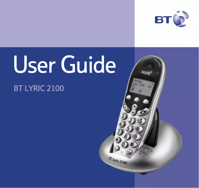 Page 1 of the manual User Manual BT Lyric 2100